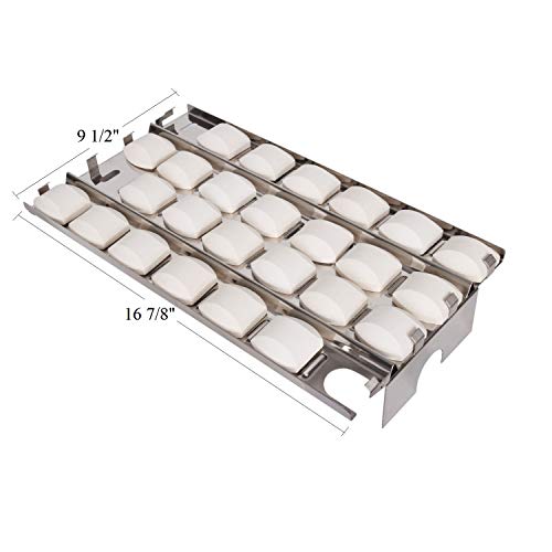 GasSaf Heat Plate for Lynx CS30, L27, L30, L30PSP, L30APSFR, L36, L42, L54, LBQ27FR Gas Grill, 50-Pack Ceramic Briquettes & 2-Pack Stainless Steel Briquette Trays