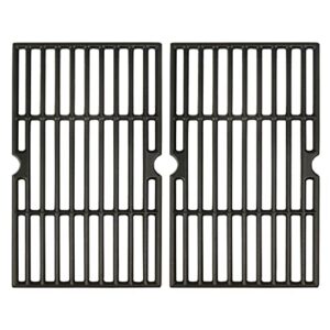 hisencn grill cooking grates for char griller charcoal grill 1624 e1515 22424 1515 1224 1616 smoker box, side fire box, cast iron grill grid replacement parts 2-pack