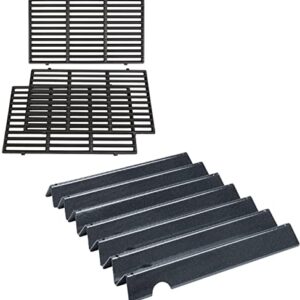 QuliMetal 18.7" Cooking Grates and 17 Inch Flavorizer Bars for Weber Genesis II/LX 400, Genesis II E410, E435, S435 (2017 and Newer) Series Gas Grills