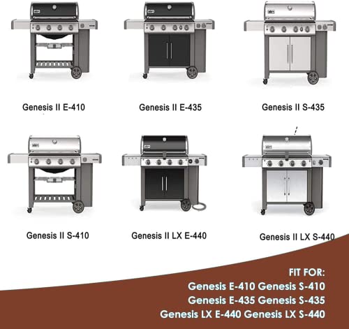 QuliMetal 18.7" Cooking Grates and 17 Inch Flavorizer Bars for Weber Genesis II/LX 400, Genesis II E410, E435, S435 (2017 and Newer) Series Gas Grills