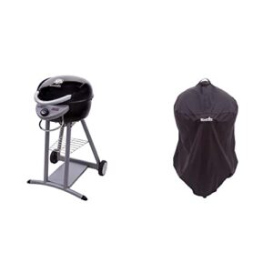 char-broil 20602107 patio bistro tru-infrared electric grill, black & kettleman grill cover