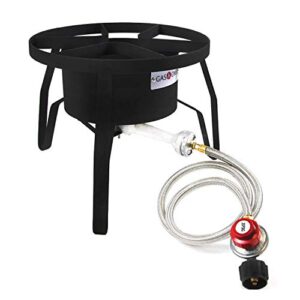 gasone b-5300 one high-pressure outdoor propane burner gas cooker weld, black