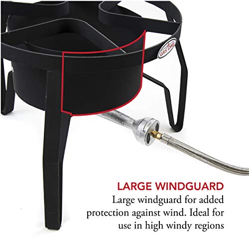 GasOne B-5300 One High-Pressure Outdoor Propane Burner Gas Cooker Weld, Black