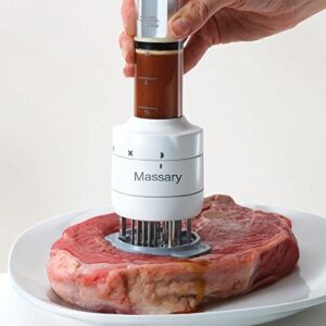 meat tenderizer needle 30 stainless steel(3 injection needle pinhole) blade and meat injector 3 oz marinade flavor syringe – massary.