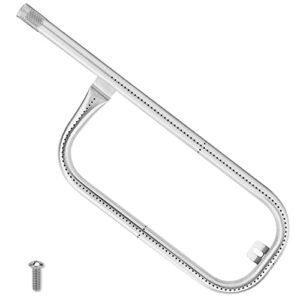 uniflasy 60040 17 inch grill burner tube for weber q100 q120 q1000 q1200 304 stainless steel baby q 386001 386002 516002, 516001, 50060001, 51060001 gas grills, replacement part weber 69957/45657