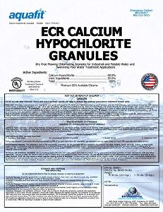 ecr calcium hypochlorite granules – pool shock – 50 pounds