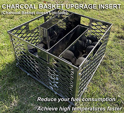 Minion Method for Oklahoma Joe Charcoal Firebox Basket, Maze Bars for Most Charcoal Ash Basket, Stainless Steel, 8 x 5.5 x 7.5 inches