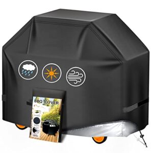 aoretic grill cover, 58inch bbq gas grill cover, waterproof,anti-uv material with elastic velcro & adjustable rope for weber char-broil monument, brinkmann dyna-glo nexgrill megamaster mastercook