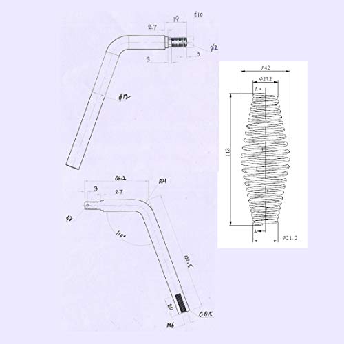 Gooyoou 5" Stainless Spring Handle with 1/2" Steel Rod for BBQ pits Trailers, Custom Metal Projects, Custom Built Grills, Smokers, Pits, Wood Stoves,cabinets