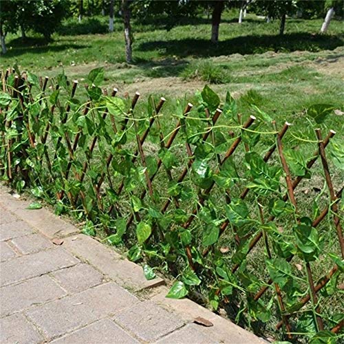 Amantal Artificial Ivy Privacy Fence Screen, Retractable Faux Ivy Leaves Hedge Fence and Vine Decoration for Home Outdoor, Garden, Yard Christmas Decoration, UV Protected (B)