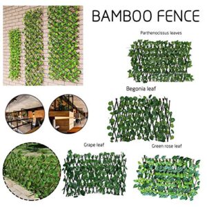Amantal Artificial Ivy Privacy Fence Screen, Retractable Faux Ivy Leaves Hedge Fence and Vine Decoration for Home Outdoor, Garden, Yard Christmas Decoration, UV Protected (B)