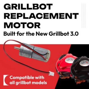 Grillbot Automatic BBQ Grill Cleaning Robot Plug-in Replacement Motor, Robotic Grill Cleaner Accessories Parts, Easy Connect and Replace Plug-in Motor for Camping Grill Cleaner