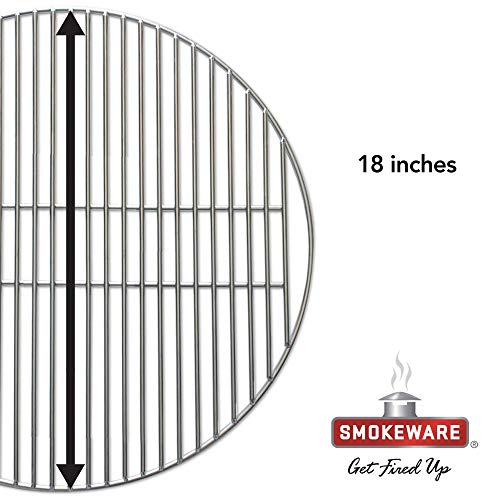 SMOKEWARE Stainless Steel Grill Grate – Compatible with Large Big Green Egg, Heavy Duty Gauge, 18 inches