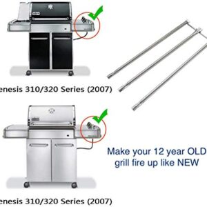 Hongso 34 1/4" Long Stainless Steel Burner Tube Set Replacement for Weber Genesis 300 Series E-310 E-320 EP-310 EP-320 S-310 S-320 Gas Grills (with Side Control Panel Only), 67722 SBG722