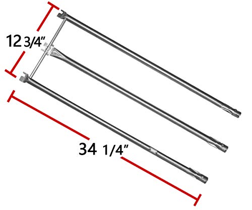 Hongso 34 1/4" Long Stainless Steel Burner Tube Set Replacement for Weber Genesis 300 Series E-310 E-320 EP-310 EP-320 S-310 S-320 Gas Grills (with Side Control Panel Only), 67722 SBG722