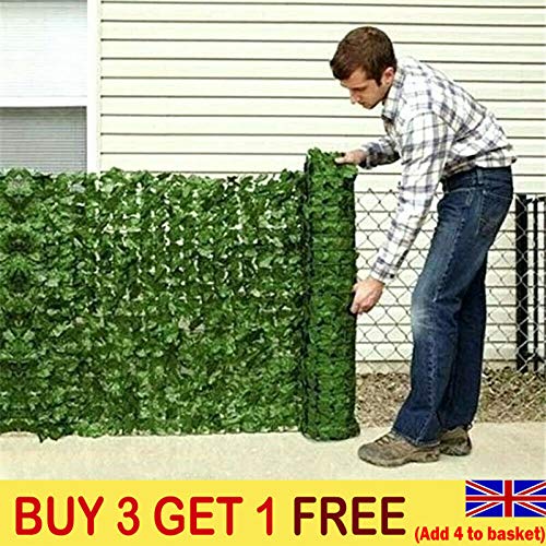 Yiiciovy Artificial Ivy Privacy Fence Screen, 39.37 ''x19.7'' Fake Ivy Leaves Privacy Fence Wall Screen Decoration for Outdoor Decor, Garden, Yard, with Mesh Back (Sweet Potato Leaves)