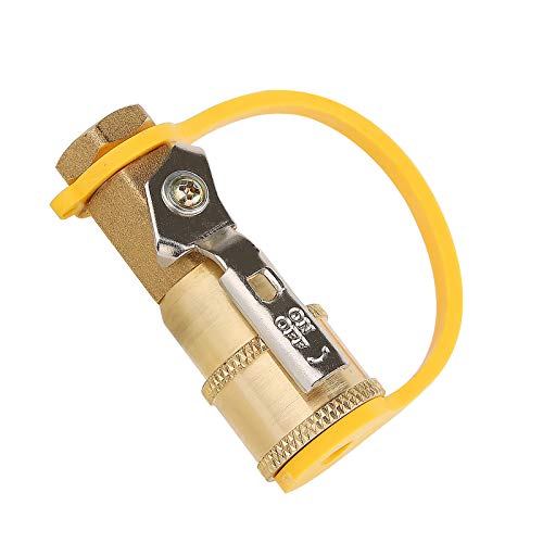 Solimeta 1/4" RV Propane Quick Connect Adapter, Propane or Natural Gas Quick Connect or Disconnect Kit, Hex Air Hose Fitting with Shutoff Valve