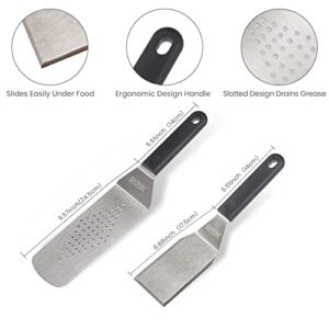 RüK Griddle Accessories Kit, 20 Pcs Anti-Scalding Long Handle Flat Top Griddle Accessories Set with Professional Metal Spatula, Griddle Scraper, Cleaning Kit, e-Cookbook for Blackstone and Camp Chef