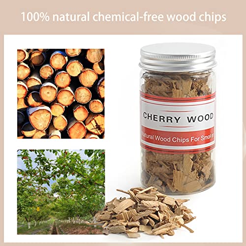 Restaswork Wood Chips for Smoking (8 oz) Natural Smoking Wood Chips Variety Pack Hickory, Pecan,Cherry and Apple Great for Smoking Beef Pork Chicken Fish Cocktail and Whisky (8 Pack)