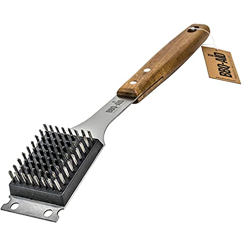 BBQ-AID Pro Grill Set - 6 Piece Bundle - Featuring Grill Brush, Replacement Heads, Spatula, Tongs, and Fork