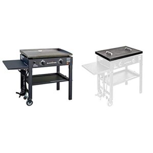 blackstone 28 inch outdoor flat top gas grill griddle station – 2-burner – propane fueled – restaurant grade – professional quality & 5003 28″ griddle hard cover, 28 inch, black