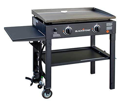 Blackstone 28 inch Outdoor Flat Top Gas Grill Griddle Station - 2-burner - Propane Fueled - Restaurant Grade - Professional Quality & 5003 28" Griddle Hard Cover, 28 Inch, Black