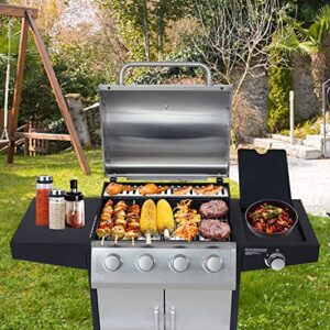 4-Burner BBQ Propane Grills Outdoor Gas Grill with Side Burner Stainless Steel Grills with Wheels for Camp Cooking Barbecues