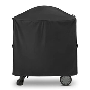 unicook grill cover for weber q 100/1000 q 200/2000 grills with q portable cart, compared to weber 7113, heavy duty waterproof full length portable grill cover, fade and uv resistant material, black