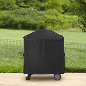 Unicook Grill Cover for Weber Q 100/1000 Q 200/2000 Grills with Q Portable Cart, Compared to Weber 7113, Heavy Duty Waterproof Full Length Portable Grill Cover, Fade and UV Resistant Material, Black