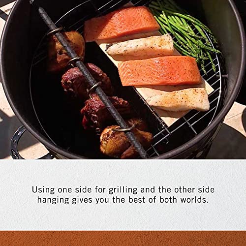 Pit Barrel Cooker Original, Chrome Plated Durable Steel Grill Grate | Hinged Grate Barrel Smoker Accessory | Hang Meat and Grill Vegetables Simultaneously | 18.5 Inches