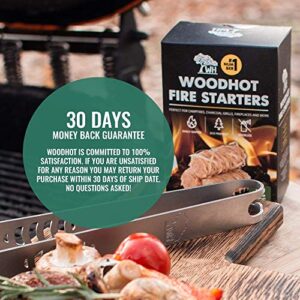 WH Woodhot Quick Ignite Natural Yeti Fire Starter Pack of 12 with 12 Minutes Burning Time for Fireplace Campfires Grill Charcoal BBQ Pizza Oven