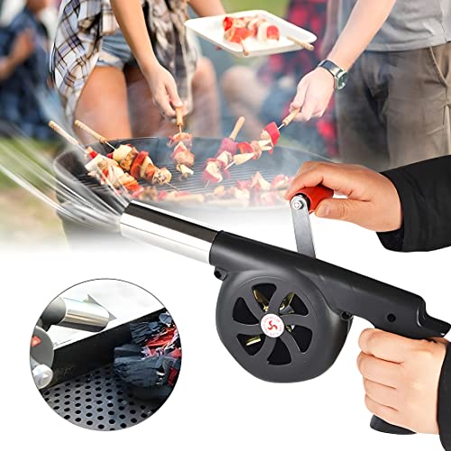 Wailicop Hand Crank Blowers BBQ Manual Fan Air Blower Outdoor Cooking Barbecue Fire Bellows for Picnic Camping Stove Accessories