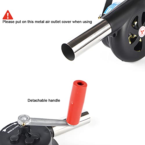 Wailicop Hand Crank Blowers BBQ Manual Fan Air Blower Outdoor Cooking Barbecue Fire Bellows for Picnic Camping Stove Accessories