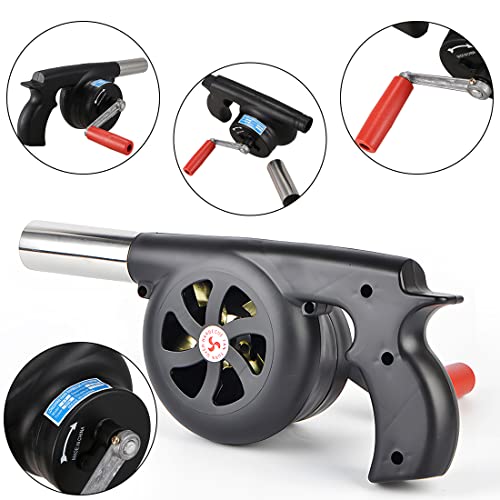 Wailicop Hand Crank Blowers BBQ Manual Fan Air Blower Outdoor Cooking Barbecue Fire Bellows for Picnic Camping Stove Accessories