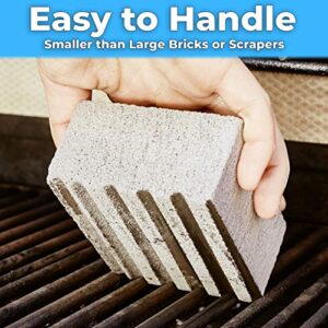 Heavy Duty, Non-Toxic Grey Grill Brick Cleaner 12 Pack. Reusable Chemical Free BBQ Pumice Cleaning Block for Flattops, Grills and Griddles. Non Scratch Grillstone is the Perfect Barbecue Scouring Tool