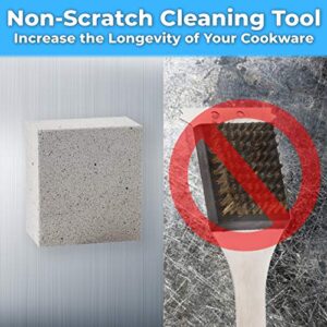 Heavy Duty, Non-Toxic Grey Grill Brick Cleaner 12 Pack. Reusable Chemical Free BBQ Pumice Cleaning Block for Flattops, Grills and Griddles. Non Scratch Grillstone is the Perfect Barbecue Scouring Tool