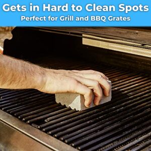 Heavy Duty, Non-Toxic Grey Grill Brick Cleaner 12 Pack. Reusable Chemical Free BBQ Pumice Cleaning Block for Flattops, Grills and Griddles. Non Scratch Grillstone is the Perfect Barbecue Scouring Tool