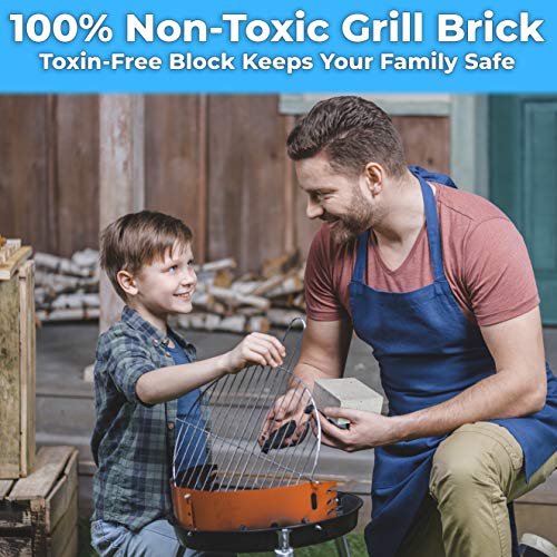 Heavy Duty, Non-Toxic Grey Grill Brick Cleaner 12 Pack. Reusable Chemical Free BBQ Pumice Cleaning Block for Flattops, Grills and Griddles. Non Scratch Grillstone is the Perfect Barbecue Scouring Tool