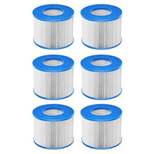 gymax type vi hot tub filter replacement, 6 pack spa filter cartridge compatible with gymax & most hot tub, massage pool, inflatable pool, swimming pool (6, 4” x 4″ x 3″)