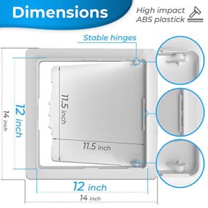 Access Panel for Drywall - 12x12 inch - Wall Hole Cover - Access Door - Plumbing Access Panel for Drywall - Heavy Durable Plastic White