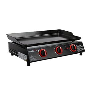 royal gourmet pd1303a 24-inch 3-burner portable tabletop griddle, 24,000 btu propane gas grill tabletop usa for patio, deck, backyard, tailgating, camping and picnic, black