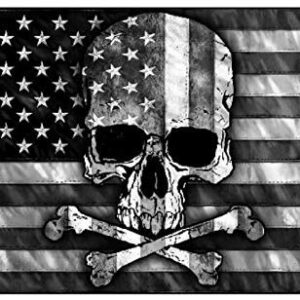 Lordzables Black and White American Flag with Skull & Crossbones 3' x 5' Flag