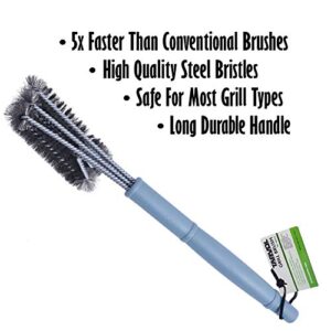 BBQ Grill Brush Stainless Steel 18" Barbecue Cleaning Brush w/Wire Bristles & Soft Comfortable Handle - Perfect Cleaner & Scraper for Grill Cooking Grates