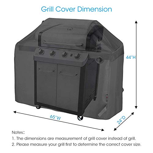 Unicook Heavy Duty Waterproof Barbecue Gas Grill Cover, 65-inch BBQ Cover, Special Fade and UV Resistant Material, Durable and Convenient, Fits Grills of Weber Char-Broil Nexgrill Brinkmann and More