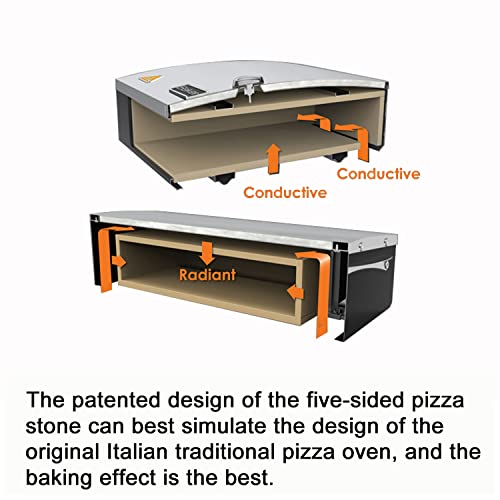 Outdoor Pizza Oven for Grill Professional Series Stainless and Enamel Steel Pizza Stone Box Oven Grill for Garden Outside Backyard Grill Pizza Oven