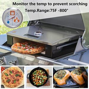 Outdoor Pizza Oven for Grill Professional Series Stainless and Enamel Steel Pizza Stone Box Oven Grill for Garden Outside Backyard Grill Pizza Oven