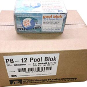 US Pumice Pool Cleaning Blok Case of 12, PB-12, Pumie Pumice Stone for Pools & Spa Tile, Grout & Concrete Cleaning (12)