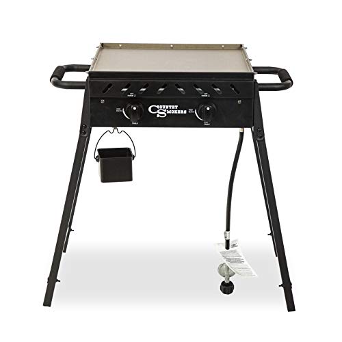 Country Smokers CSGDL0370 Horizon Series, Plains 2-Burner Portable Gas Griddle, Black