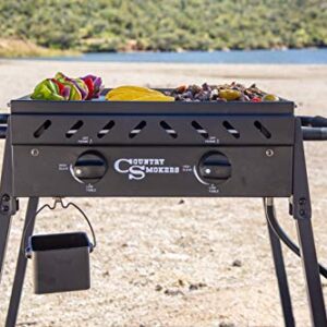 Country Smokers CSGDL0370 Horizon Series, Plains 2-Burner Portable Gas Griddle, Black