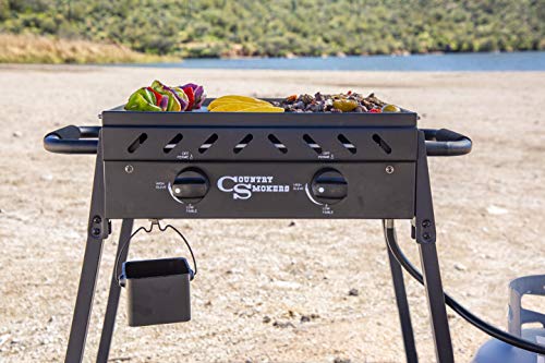 Country Smokers CSGDL0370 Horizon Series, Plains 2-Burner Portable Gas Griddle, Black